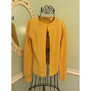 Autumn Cashmere Yellow Cardigan Knit Sweater Size S